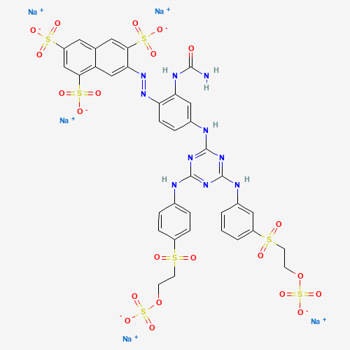Molecular Structure of 172399-10-9 (7-[2-[2-[(Aminocarbonyl)amino]-4-[[4-[[3-[[2-(sulfooxy)ethyl]sulfonyl]phenyl]amino]-6-[[4-[[2-(sulfooxy)ethyl]sulfonyl]phenyl]amino]-1,3,5-triazin-2-yl]amino]phenyl]diazenyl]-1,3,6-naphthalenetrisulfonic acid sodium salt (1:5))