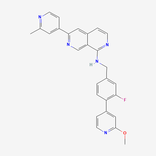 Molecular Structure of 1951441-19-2 (N-(3-Fluoro-4-(2-methoxypyridin-4-yl)benzyl)-6-(2-methylpyridin-4-yl)-2,7-naphthyridin-1-amine)