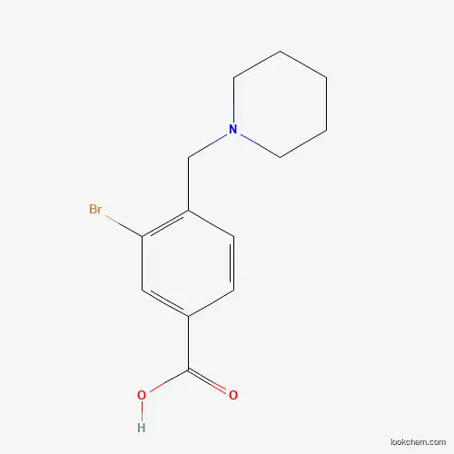 Molecular Structure of 1131594-42-7 (3-Bromo-4-(piperidin-1-ylmethyl)benzoic acid)