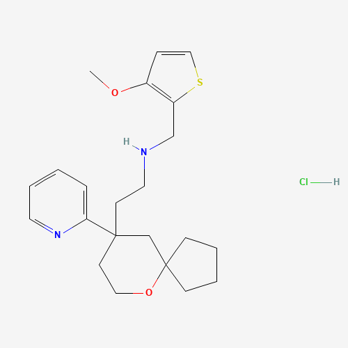 Molecular Structure of 1951441-10-3 (N-((3-Methoxythiophen-2-yl)methyl)-2-(9-(pyridin-2-yl)-6-oxaspiro[4.5]decan-9-yl)ethanamine hydrochloride)