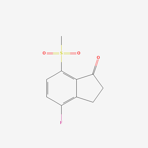 1672665-29-0,4-Fluoro-7-(methylsulfonyl)-2,3-dihydro-1H-inden-1-one,4-FLUORO-7-(METHYLSULFONYL)-2,3-DIHYDRO-1H-INDEN-1-ONE;1672665-29-0;SCHEMBL16555579;WS-03180;CS-0127780;W16453