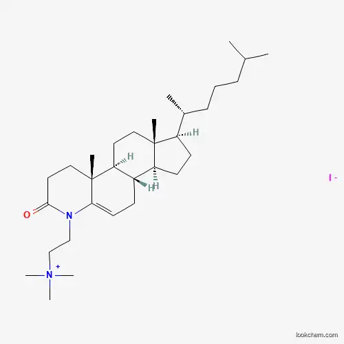 Molecular Structure of 10236-65-4 (2-[(4aR,4bS,6aR,7R,9aS,9bS)-4a,6a-Dimethyl-7-(6-methylheptan-2-yl)-2-oxo-2,3,4,4a,4b,5,6,6a,7,8,9,9a,9b,10-tetradecahydro-1H-indeno[5,4-f]quinolin-1-yl]-N,N,N-trimethylethan-1-aminium iodide)