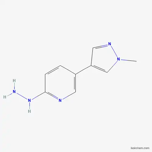 Molecular Structure of 1427473-71-9 (2-hydrazinyl-5-(1-methyl-1H-pyrazol-4-yl)pyridine)