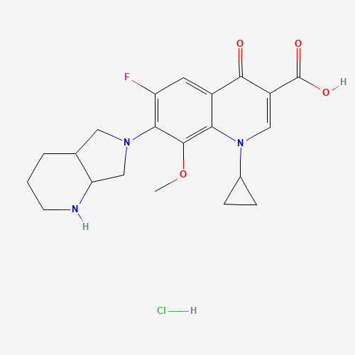 Molecular Structure of 1185253-35-3 (7-(1,2,3,4,4a,5,7,7a-Octahydropyrrolo[3,4-b]pyridin-6-yl)-1-cyclopropyl-6-fluoranyl-8-methoxy-4-oxidanylidene-quinoline-3-carboxylic acid hydrochloride)