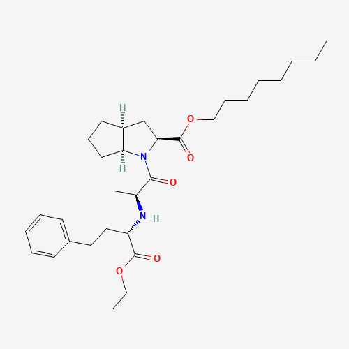 Molecular Structure of 123060-43-5 (Cyclopenta[b]pyrrole-2-carboxylic acid, 1-[(2S)-2-[[(1S)-1-(ethoxycarbonyl)-3-phenylpropyl]amino]-1-oxopropyl]octahydro-, octyl ester, (2S,3aS,6aS)-)