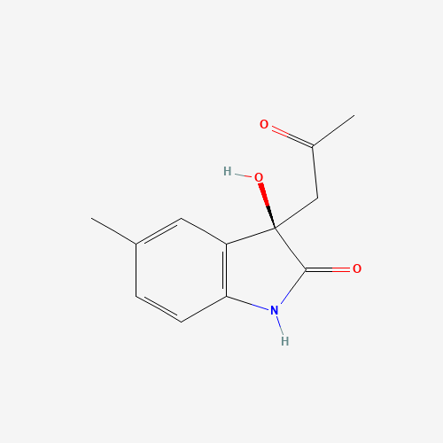 Molecular Structure of 1337570-32-7 ((3R)-1,3-Dihydro-3-hydroxy-5-methyl-3-(2-oxopropyl)-2H-indol-2-one)