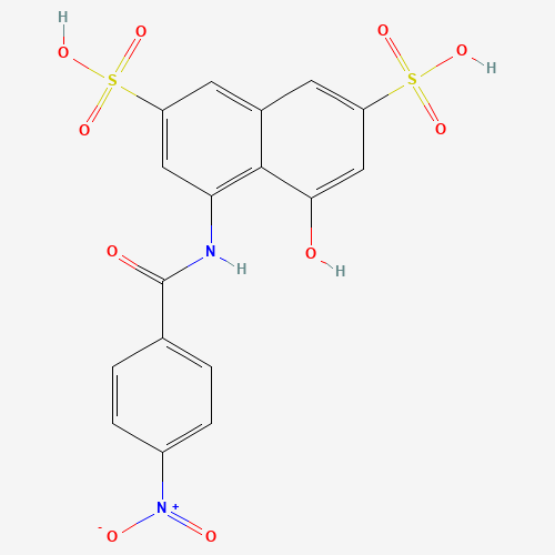 Molecular Structure of 172343-42-9 (4-Hydroxy-5-[(4-nitrobenzoyl)amino]naphthalene-2,7-disulfonic acid)