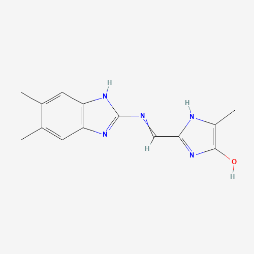 Molecular Structure of 198487-84-2 (2-[[(5,6-Dimethyl-1H-benzimidazol-2-yl)imino]methyl]-4-methyl-1H-imidazol-5-ol)