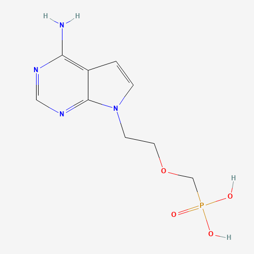 Molecular Structure of 198830-17-0 (2-(4-Aminopyrrolo[2,3-d]pyrimidin-7-yl)ethoxymethylphosphonic acid)