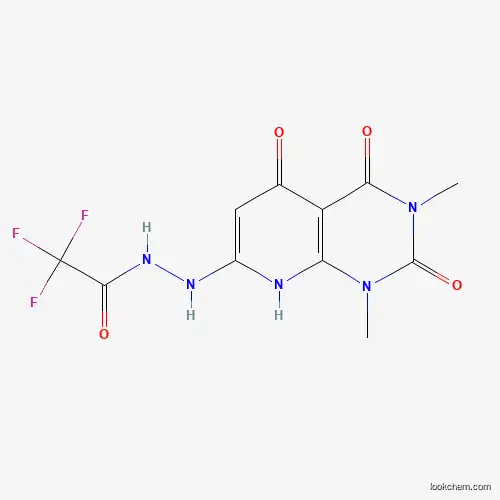 Molecular Structure of 384815-13-8 (2,2,2-Trifluoro-N'-(5-hydroxy-1,3-dimethyl-2,4-dioxo-1,2,3,4-tetrahydropyrido[2,3-d]pyrimidin-7-yl)acetohydrazide)