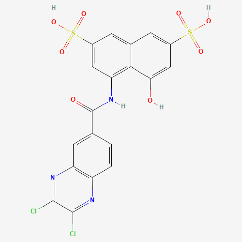 Molecular Structure of 49750-84-7 (4-[[(2,3-Dichloro-6-quinoxalinyl)carbonyl]amino]-5-hydroxy-2,7-naphthalenedisulfonic acid)