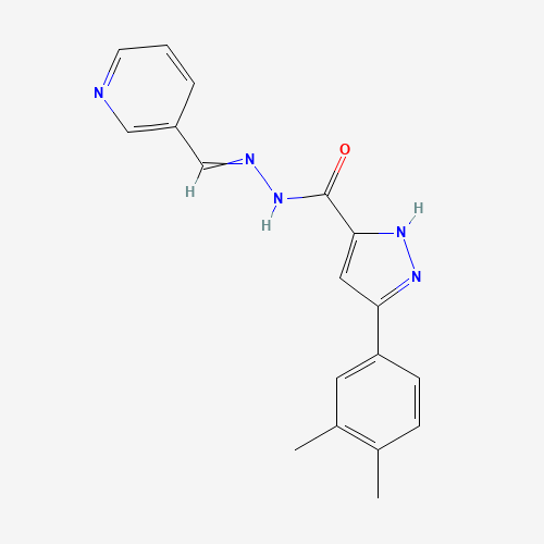 Molecular Structure of 1037643-61-0 (5-(3,4-Dimethylphenyl)-1H-pyrazole-3-carboxylic acid 2-(3-pyridinylmethylene)hydrazide)