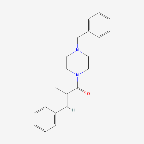 Molecular Structure of 177941-18-3 (Piperazine, 1-(2-methyl-1-oxo-3-phenyl-2-propenyl)-4-(phenylmethyl)-, (E)-)
