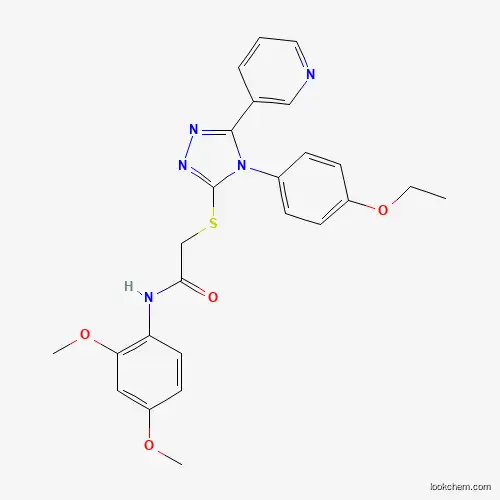 Molecular Structure of 477330-22-6 (N-(2,4-dimethoxyphenyl)-2-{[4-(4-ethoxyphenyl)-5-(pyridin-3-yl)-4H-1,2,4-triazol-3-yl]sulfanyl}acetamide)