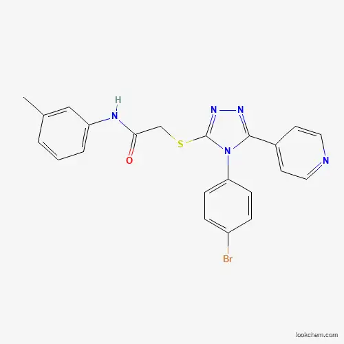Molecular Structure of 477330-36-2 (2-{[4-(4-bromophenyl)-5-(pyridin-4-yl)-4H-1,2,4-triazol-3-yl]sulfanyl}-N-(3-methylphenyl)acetamide)