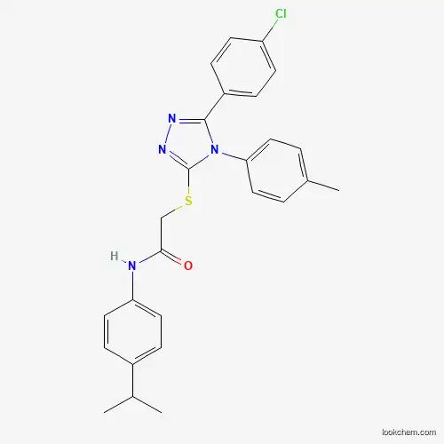 Molecular Structure of 477331-54-7 (2-{[5-(4-chlorophenyl)-4-(4-methylphenyl)-4H-1,2,4-triazol-3-yl]sulfanyl}-N-[4-(propan-2-yl)phenyl]acetamide)