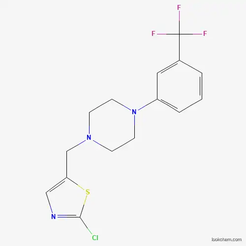 Molecular Structure of 477848-01-4 (1-[(2-Chloro-1,3-thiazol-5-yl)methyl]-4-[3-(trifluoromethyl)phenyl]piperazine)