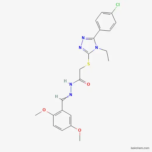 Molecular Structure of 488122-77-6 (2-[[5-(4-Chlorophenyl)-4-ethyl-4H-1,2,4-triazol-3-yl]thio]acetic acid 2-[(2,5-dimethoxyphenyl)methylene]hydrazide)
