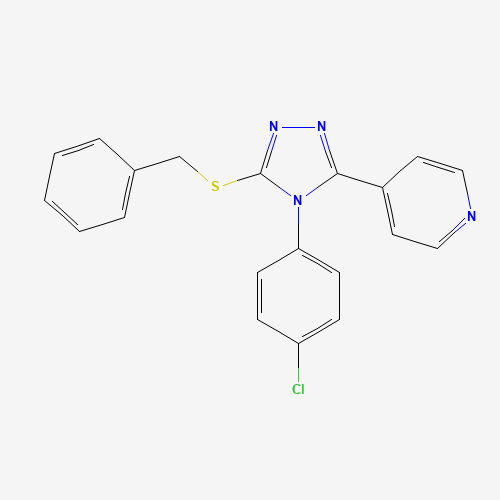 Molecular Structure of 498546-33-1 (4-[5-(benzylsulfanyl)-4-(4-chlorophenyl)-4H-1,2,4-triazol-3-yl]pyridine)
