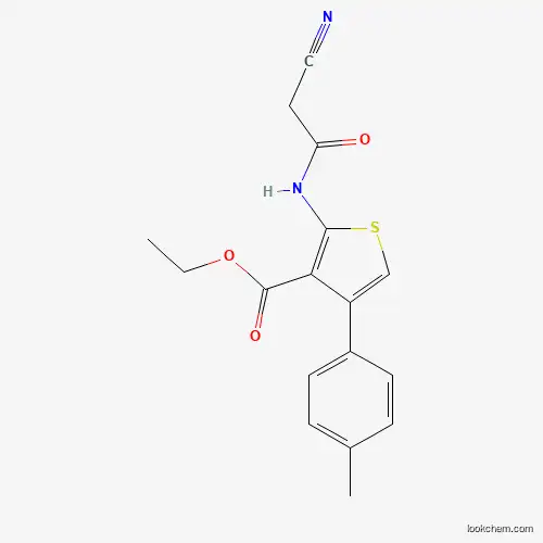 Molecular Structure of 546071-64-1 (Ethyl 2-(2-cyanoacetamido)-4-(4-methylphenyl)thiophene-3-carboxylate)