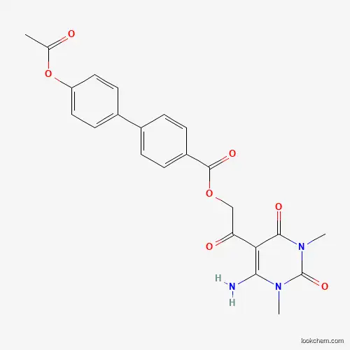 Molecular Structure of 561050-77-9 ([2-(4-Amino-1,3-dimethyl-2,6-dioxopyrimidin-5-yl)-2-oxoethyl] 4-(4-acetyloxyphenyl)benzoate)
