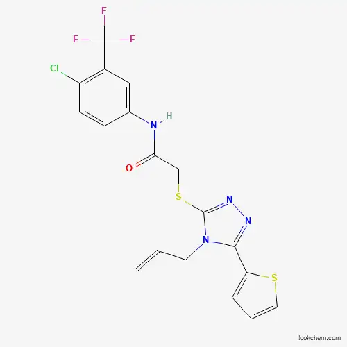 Molecular Structure of 618879-84-8 (N-[4-chloro-3-(trifluoromethyl)phenyl]-2-{[4-(prop-2-en-1-yl)-5-(thiophen-2-yl)-4H-1,2,4-triazol-3-yl]sulfanyl}acetamide)