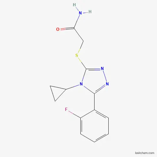Molecular Structure of 735340-85-9 (2-[[4-Cyclopropyl-5-(2-fluorophenyl)-1,2,4-triazol-3-yl]sulfanyl]acetamide)