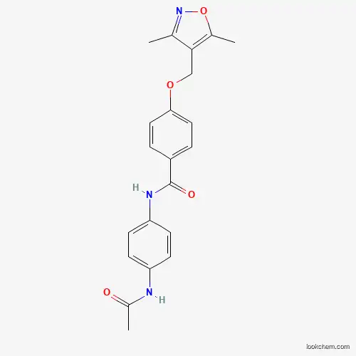 Molecular Structure of 794557-62-3 (N-(4-acetamidophenyl)-4-[(3,5-dimethyl-1,2-oxazol-4-yl)methoxy]benzamide)