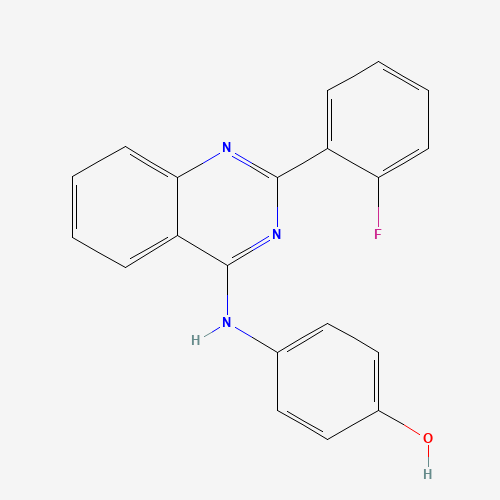 Molecular Structure of 799771-81-6 (4-[[2-(2-Fluorophenyl)quinazolin-4-yl]amino]phenol)