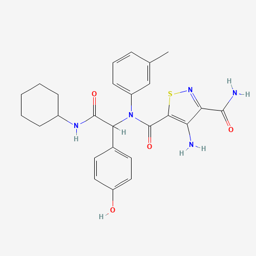 Molecular Structure of 1031794-79-2 (4-Amino-N5-[2-(cyclohexylamino)-1-(4-hydroxyphenyl)-2-oxoethyl]-N5-(3-methylphenyl)-3,5-isothiazoledicarboxamide)
