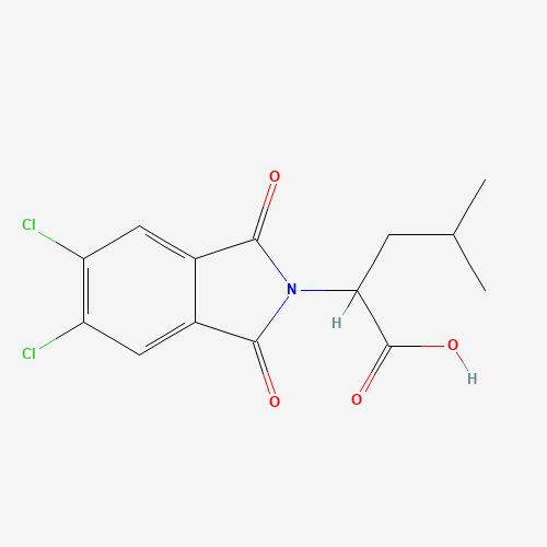 Molecular Structure of 111187-19-0 (2-(5,6-dichloro-1,3-dioxo-1,3-dihydro-2H-isoindol-2-yl)-4-methylpentanoic acid)