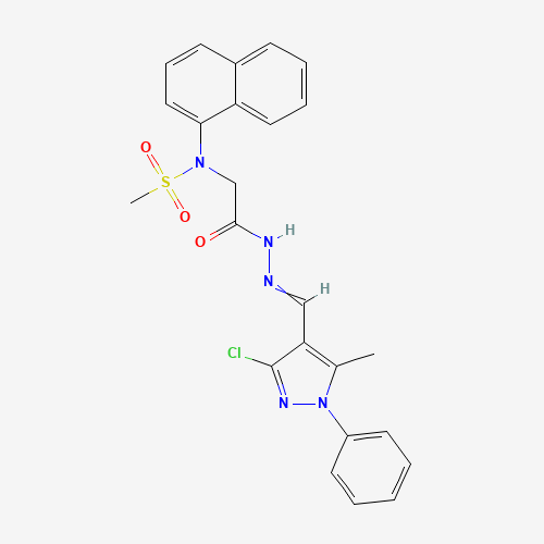 Molecular Structure of 1185236-05-8 (N-(Methylsulfonyl)-N-1-naphthalenylglycine 2-[(3-chloro-5-methyl-1-phenyl-1H-pyrazol-4-yl)methylene]hydrazide)