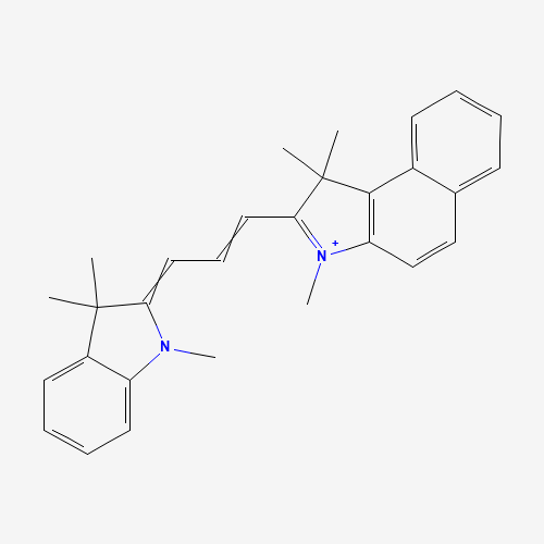 Molecular Structure of 123071-49-8 (2-[3-(1,3-Dihydro-1,3,3-trimethyl-2H-indol-2-ylidene)-1-propen-1-yl]-1,1,3-trimethyl-1H-benz[e]indolium)