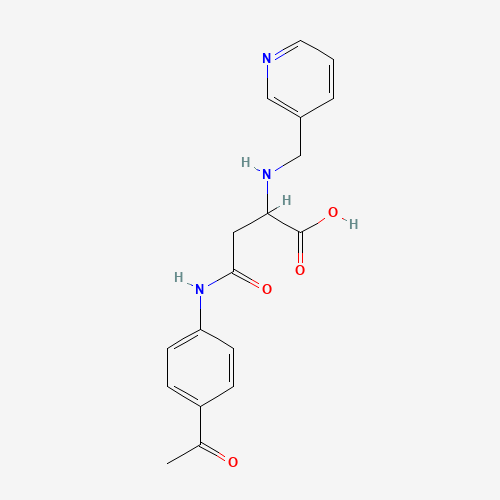 Molecular Structure of 1261351-48-7 (N-(4-acetylphenyl)-N~2~-(pyridin-3-ylmethyl)asparagine)