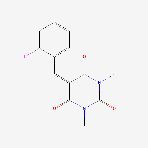 Molecular Structure of 1616500-69-6 (5-[(2-Iodophenyl)methylidene]-1,3-dimethyl-1,3-diazinane-2,4,6-trione)