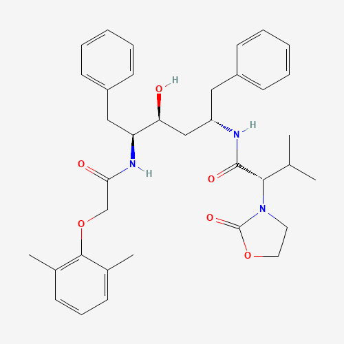 Molecular Structure of 192725-18-1 ((2S)-N-[(1S,3S,4S)-1-benzyl-4-[[2-(2,6-dimethylphenoxy)acetyl]amino]-3-hydroxy-5-phenyl-pentyl]-3-methyl-2-(2-oxooxazolidin-3-yl)butanamide)