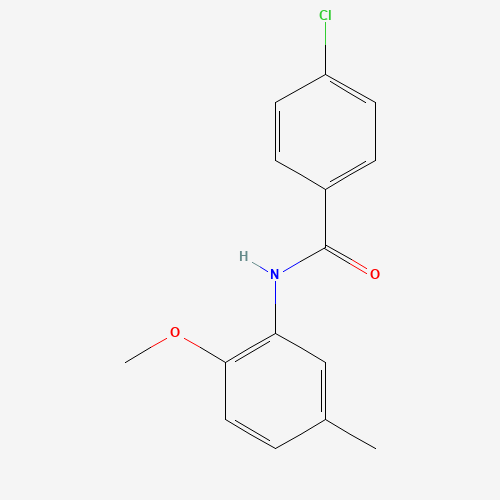 Molecular Structure of 196866-16-7 (4-chloro-N-(2-methoxy-5-methylphenyl)benzamide)