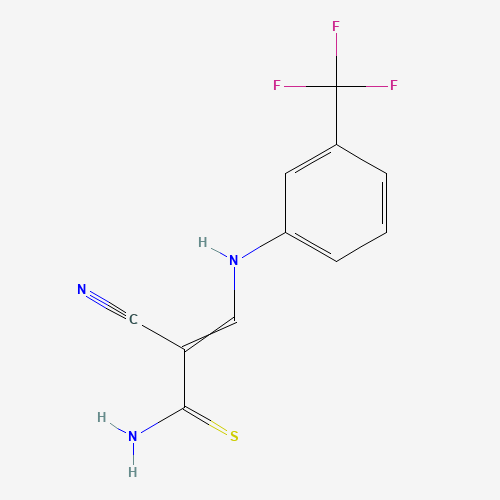 Molecular Structure of 299935-95-8 (2-Cyano-3-[[3-(trifluoromethyl)phenyl]amino]-2-propenethioamide)