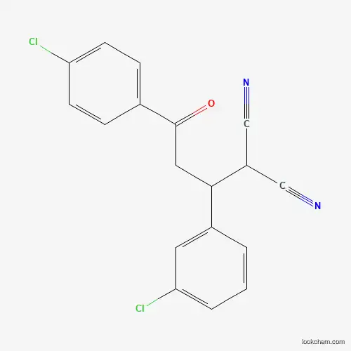 Molecular Structure of 302904-31-0 (2-(1-(3-Chlorophenyl)-3-(4-chlorophenyl)-3-oxopropyl)malononitrile)