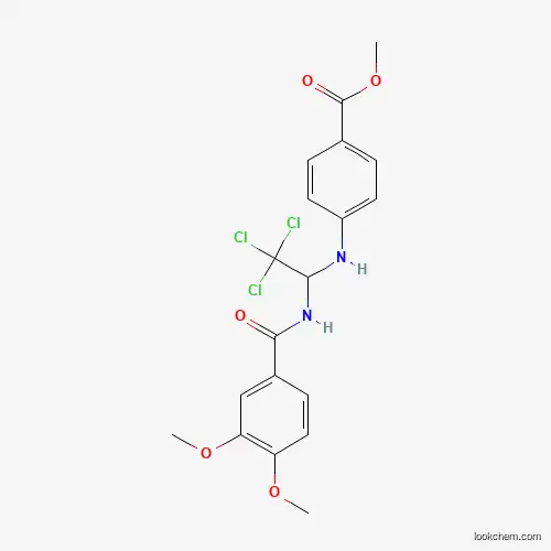 Molecular Structure of 303061-66-7 (Methyl 4-((2,2,2-trichloro-1-((3,4-dimethoxybenzoyl)amino)ethyl)amino)benzoate)