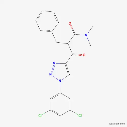 Molecular Structure of 691868-51-6 (2-benzyl-3-[1-(3,5-dichlorophenyl)-1H-1,2,3-triazol-4-yl]-N,N-dimethyl-3-oxopropanamide)