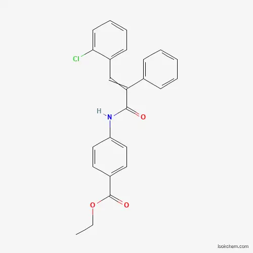 Molecular Structure of 732249-26-2 (Ethyl 4-[[3-(2-chlorophenyl)-1-oxo-2-phenyl-2-propen-1-yl]amino]benzoate)