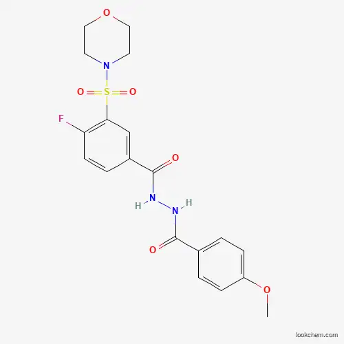 Molecular Structure of 790724-03-7 (4-fluoro-N'-(4-methoxybenzoyl)-3-morpholin-4-ylsulfonylbenzohydrazide)