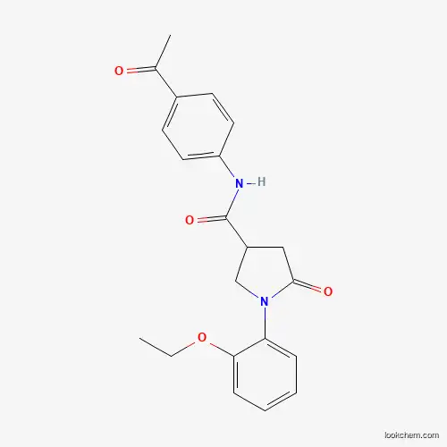 Molecular Structure of 876716-78-8 (N-(4-acetylphenyl)-1-(2-ethoxyphenyl)-5-oxopyrrolidine-3-carboxamide)