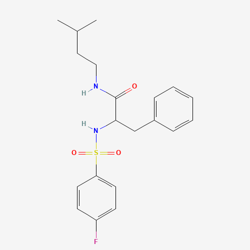 Molecular Structure of 1041011-28-2 (N-[(4-fluorophenyl)sulfonyl]-N-(3-methylbutyl)phenylalaninamide)