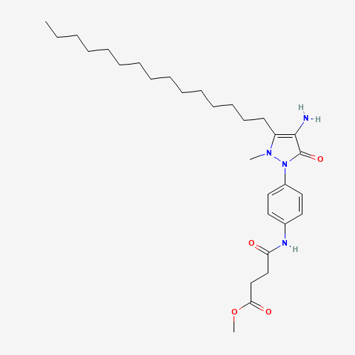 Molecular Structure of 119338-68-0 (Methyl4'-(4-amino-2-methyl-5-oxo-3-pentadecyl-3-pyrazolin-1-YL)-succinanilate)