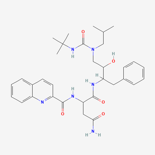 Molecular Structure of 162679-88-1 (N~1~-{4-[(tert-Butylcarbamoyl)(2-methylpropyl)amino]-3-hydroxy-1-phenylbutan-2-yl}-N~2~-(quinoline-2-carbonyl)aspartamide)