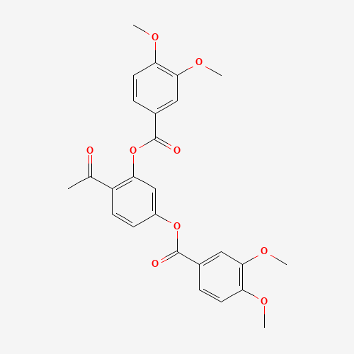 Molecular Structure of 194784-74-2 (2-Acetyl-5-[(3,4-dimethoxybenzoyl)oxy]phenyl 3,4-dimethoxybenzoate)