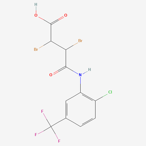 Molecular Structure of 196712-74-0 (2,3-Dibromo-4-[2-chloro-5-(trifluoromethyl)anilino]-4-oxobutanoic acid)