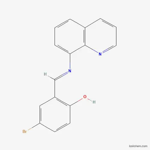 Molecular Structure of 51728-10-0 (4-Bromo-2-((quinolin-8-ylimino)methyl)phenol)
